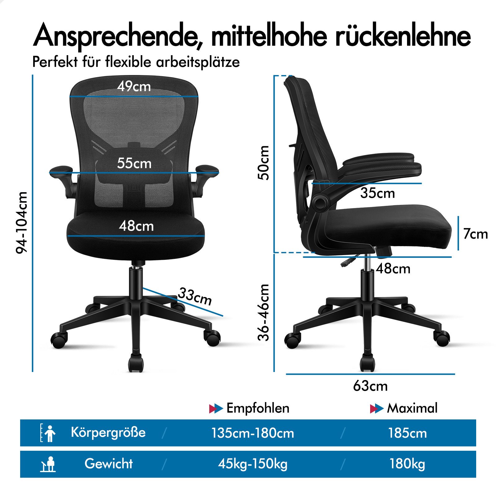 ALFORDSON Bürostuhl Ergonomischer, verstellbare Lendenwirbelstütze, (1 St), günstig online kaufen