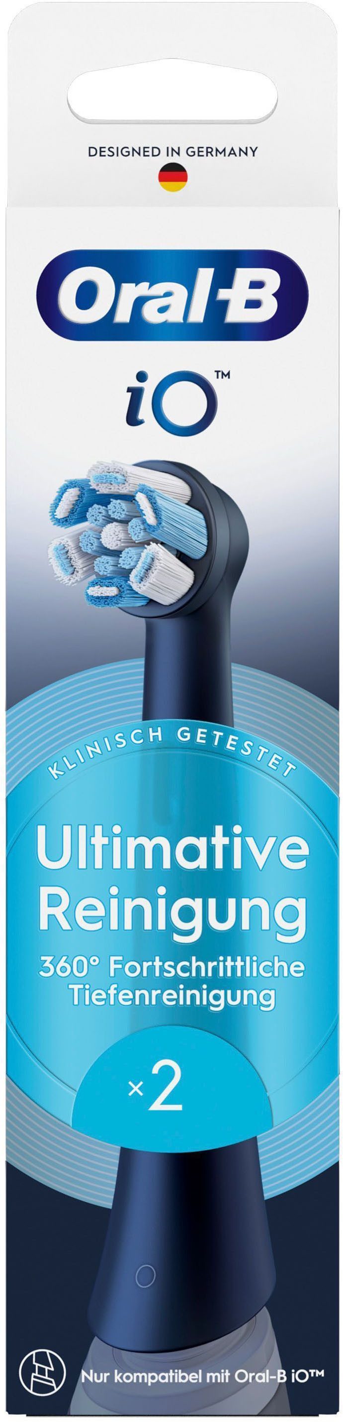 Oral-B Aufsteckbürsten iO Ultimative Reinigung, für fortgeschrittene Tiefenreinigung und Plaque-Entfernung