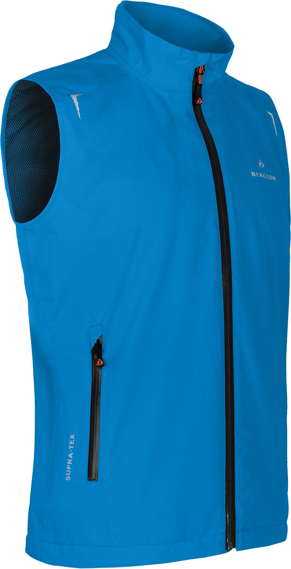 Bergson Regenjacke EGGEN Weste Herren Regenweste, Netzfutter, 12000 mm Wassersäule, Normalgrößen, bl