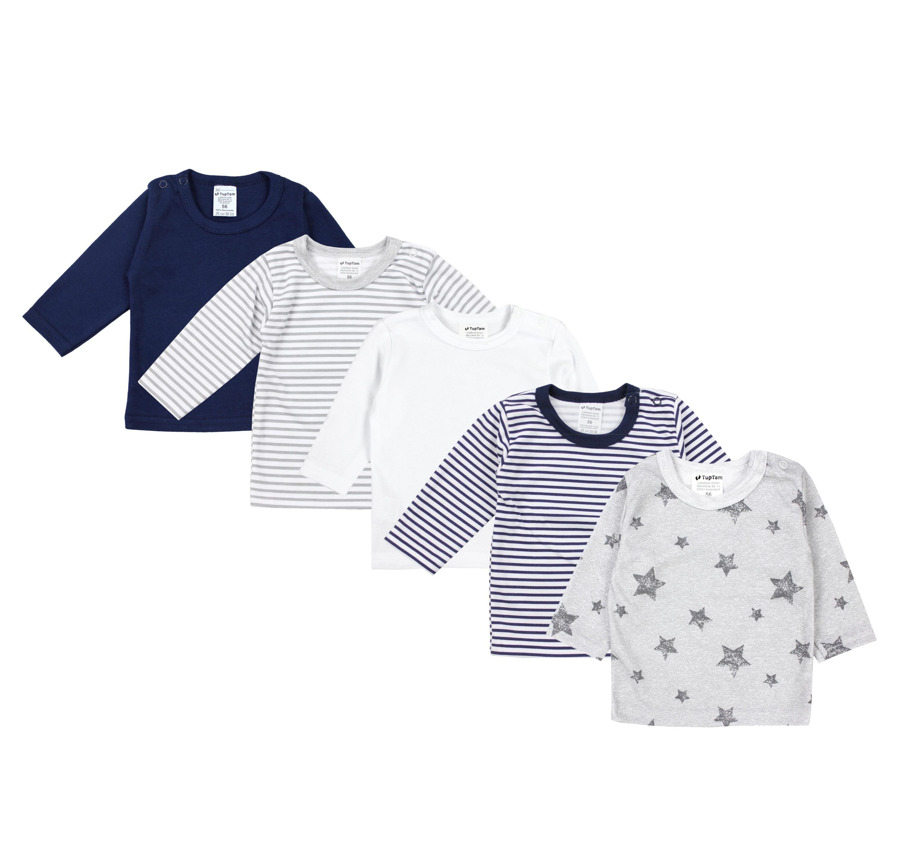 TupTam Langarmshirt TupTam Baby Jungen Langarmshirt Gestreift 5er Set