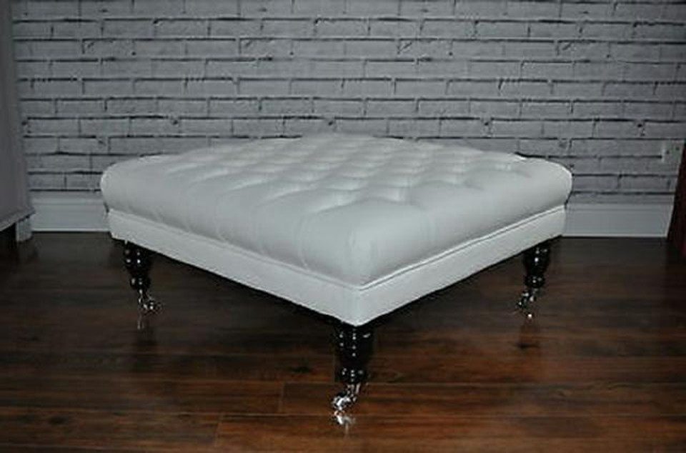 Xlmoebel Hocker Chesterfield Pouf XXL Fußbank Beistellmöbel Designer Ottomane, Made in Europa