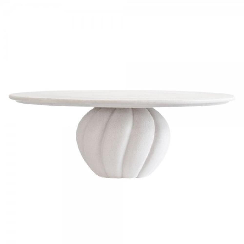 Tortenplatte Kuchenplatte auf Fuß Nellie Off White