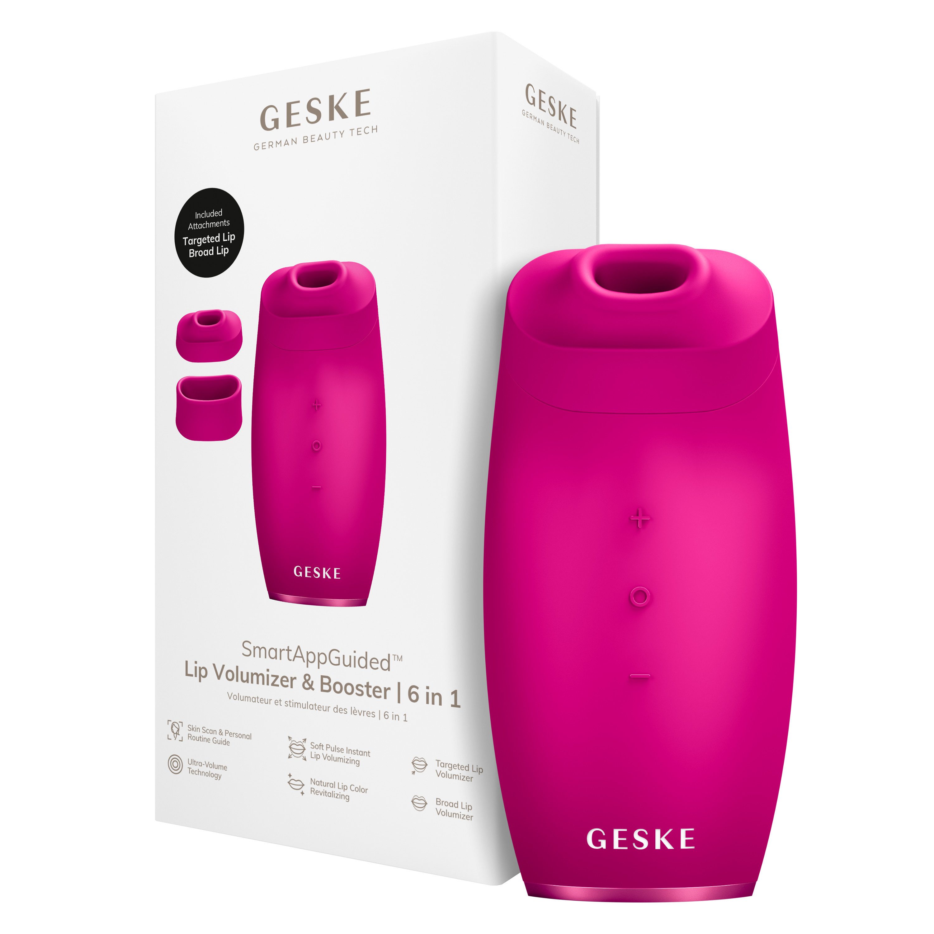 GESKE German Beauty Tech Lip-Booster SmartAppGuided™ Lip Volumizer & Booster 6 in 1, 4-tlg., Mit der GESKE App erhältst Du deine personalisierte Hautpflegeroutine.