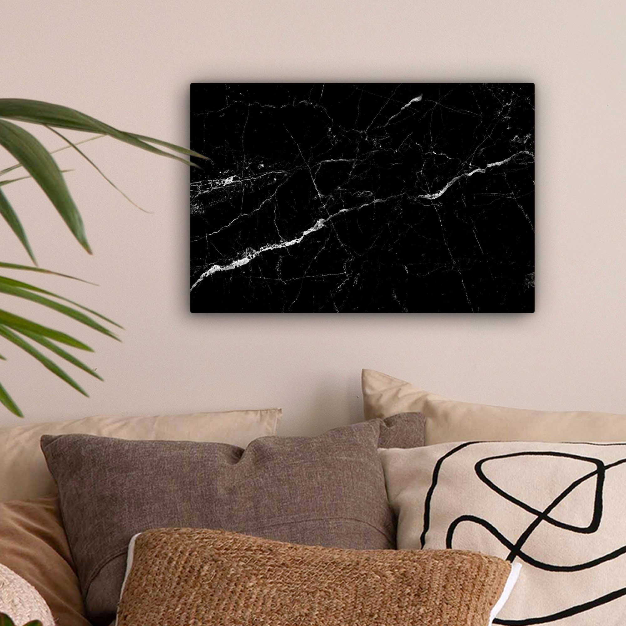 OneMillionCanvasses® Leinwandbild Marmoroptik - Schwarz - Luxus, Fotodruck günstig online kaufen