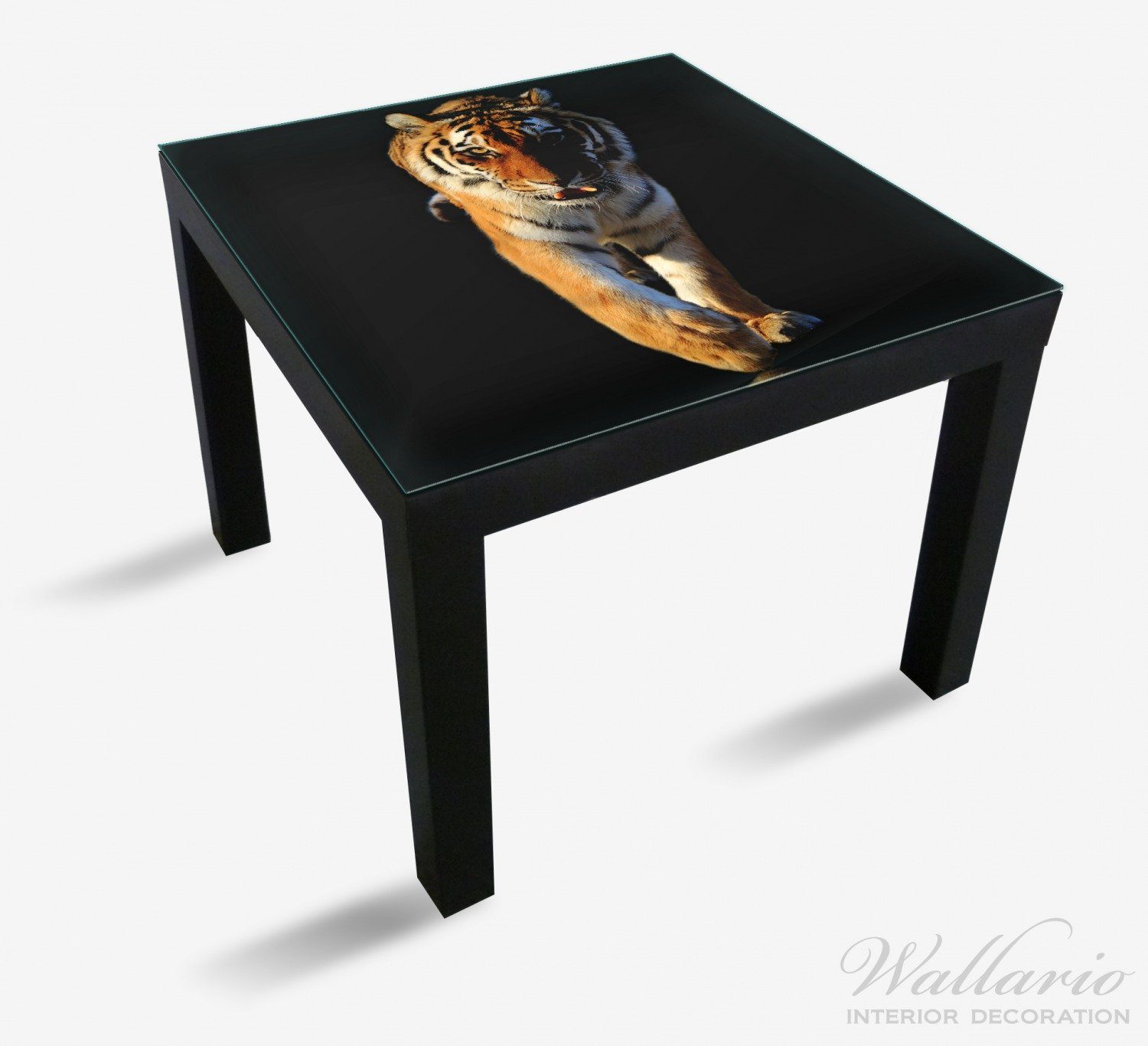 Wallario Tischplatte Laufender (1 Lack für Tiger geeignet St), Ikea Tisch