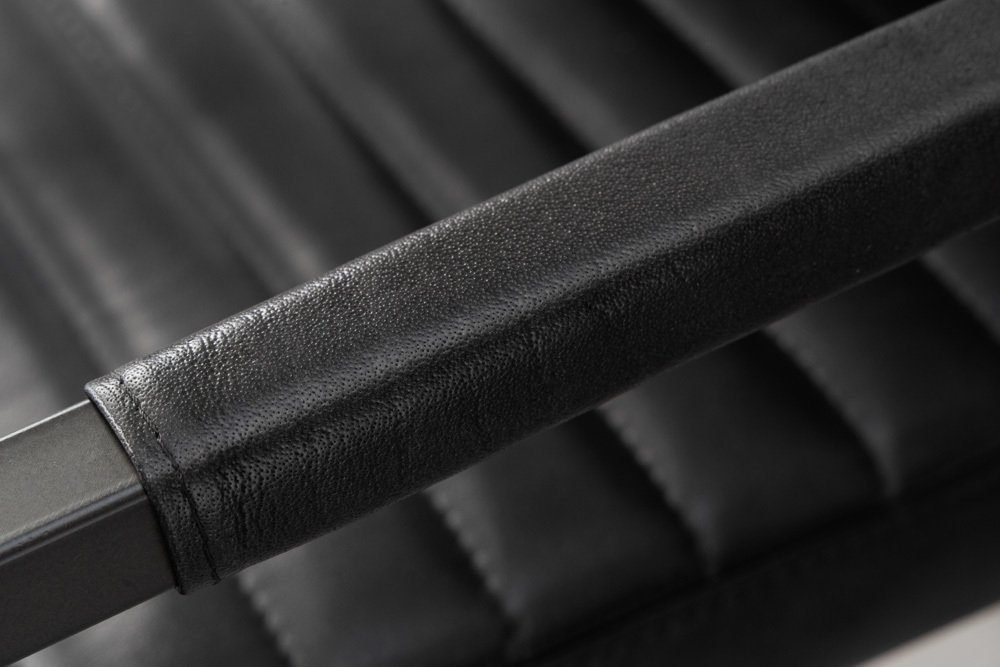 riess-ambiente Freischwinger BUFFALO anthrazit, · Metall mit · Esszimmer · Design · Armlehne Leder Industrial