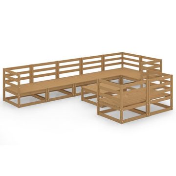 vidaXL Gartenlounge-Set 9-tlg. Garten-Lounge-Set Honigbraun Massivholz Kiefer, (1-tlg)