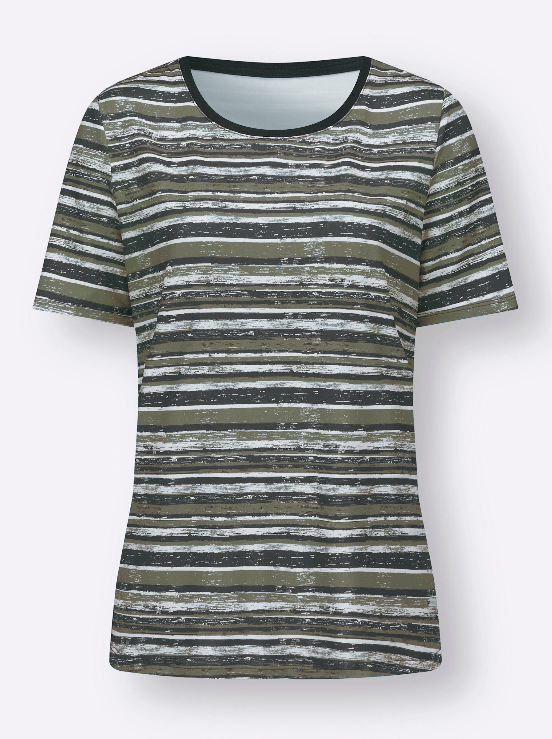 T-Shirt WITT oliv-schwarz-bedruckt WEIDEN
