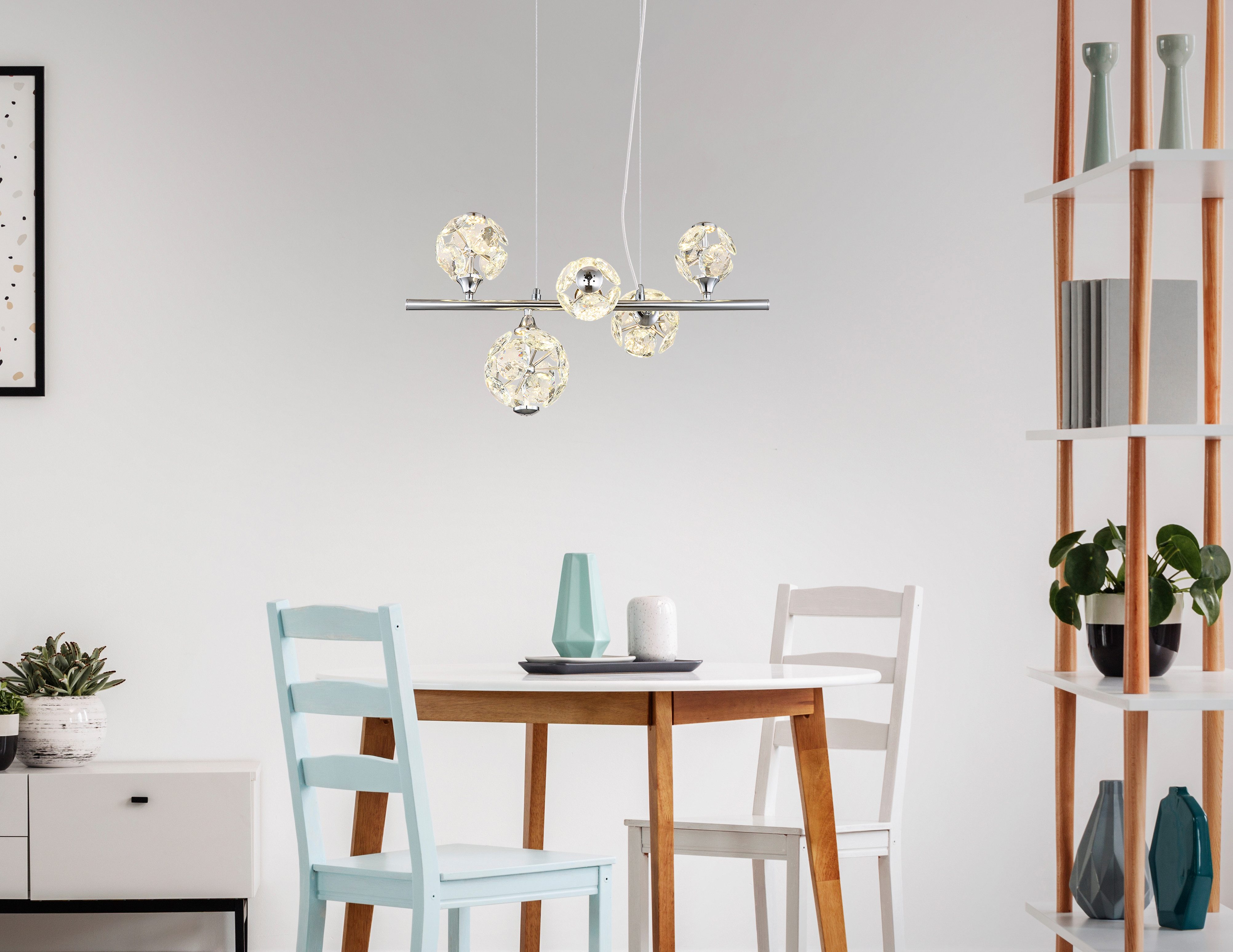 GLOBO LIGHTING Hängeleuchte VIRINA, LED fest integriert, Warmweiß, Hängelampe Esszimmer-Leuchte Esstischleuchte Wohnzimmer