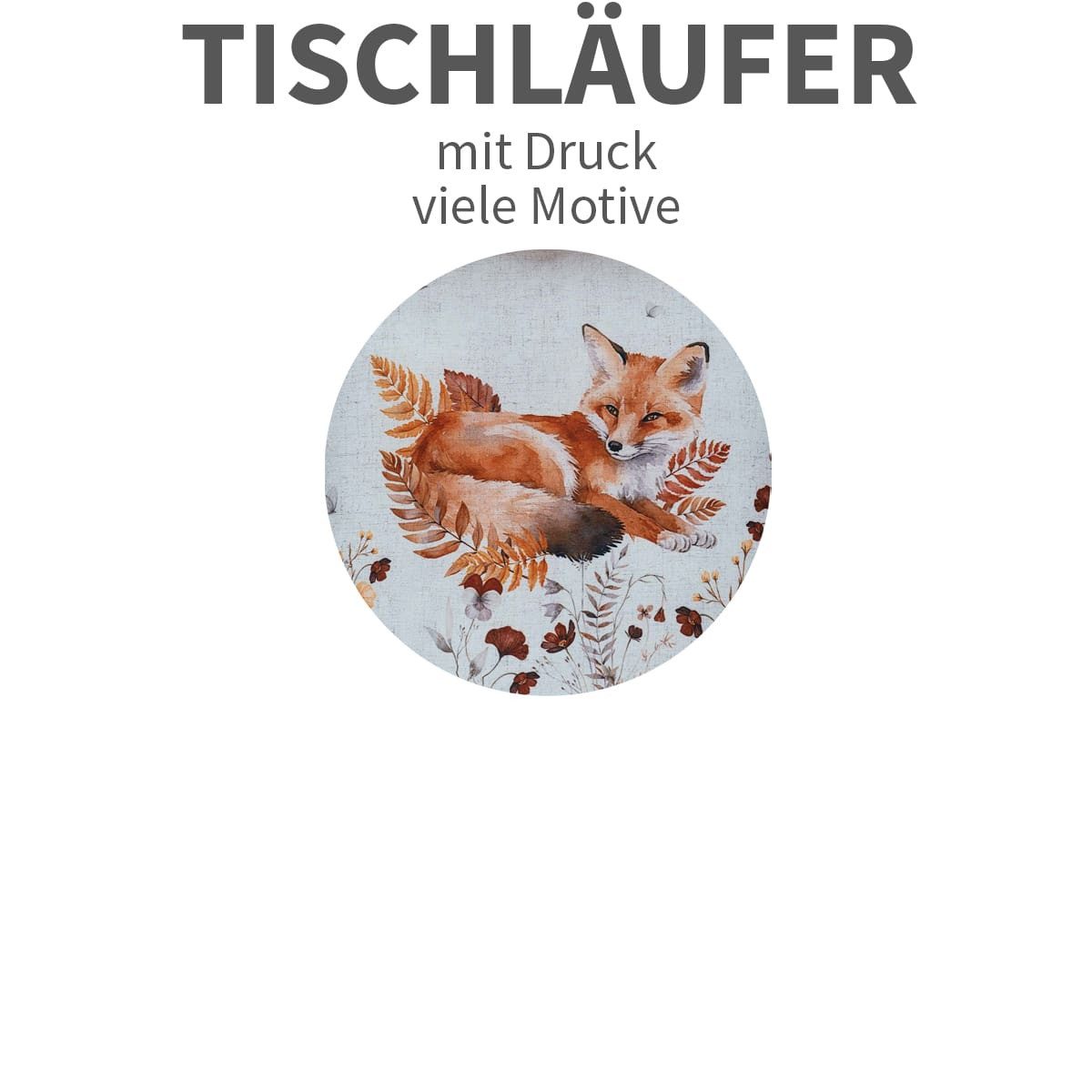 matches21 HOME & HOBBY Tischdecke Tischläufer COCO mit Fuchs Druck Herbst-Deko Polyester 40 x 90 cm (1-tlg), Pflegeleicht & waschbar bei 30 °C – Bild 3 von 3