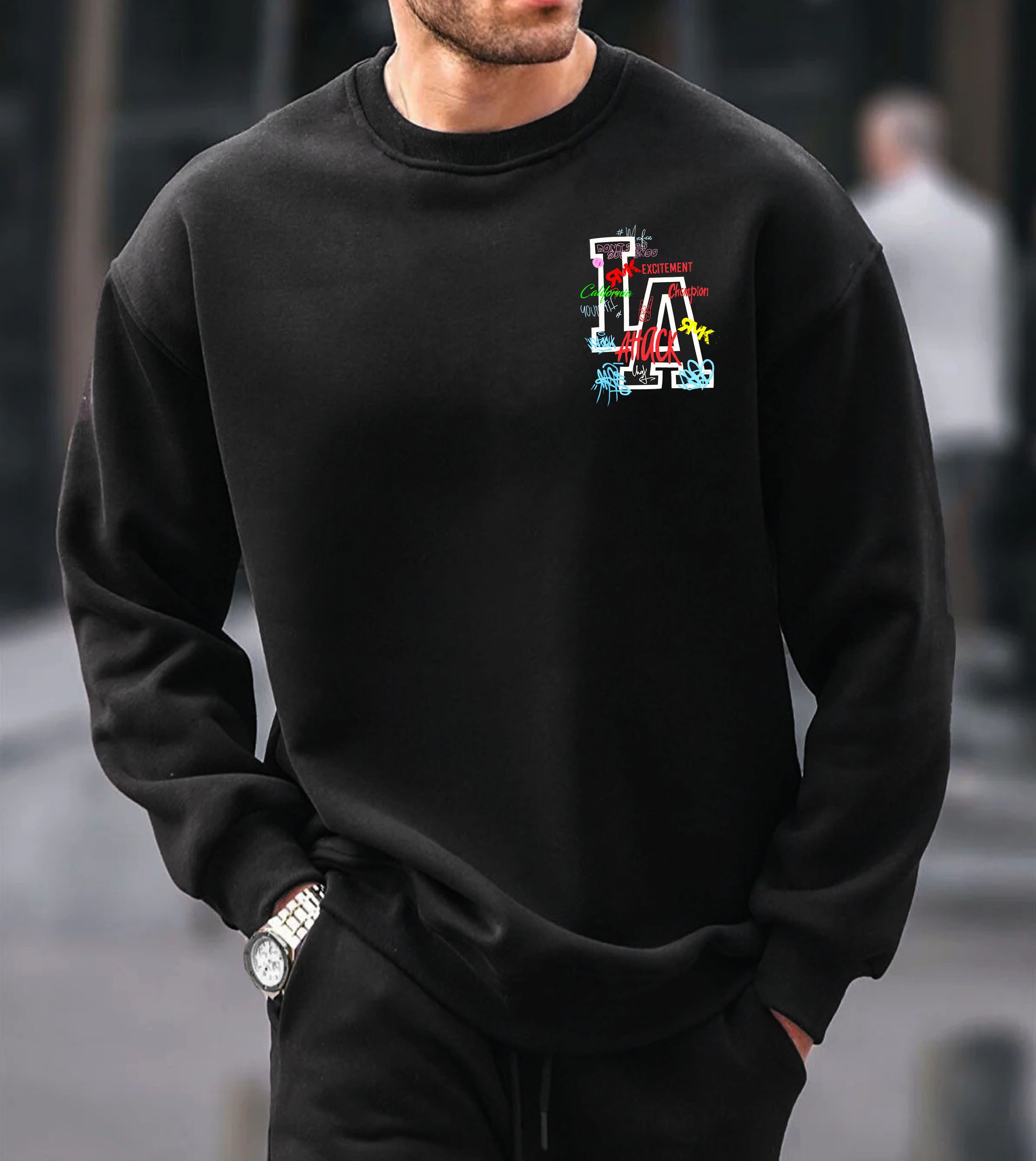 RMK Rundhalspullover Herren Pullover Pulli Langarmshirt Sweatshirt Oversize günstig online kaufen