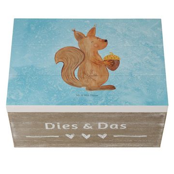 Mr. & Mrs. Panda Dekokiste 22 x 15 cm Eichhörnchen Weihnachtszeit - Eisblau - Geschenk, Geschenk (1 St), Einschlagscharniere