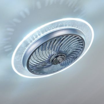 hofstein Deckenventilator »Tremea« LED Deckenventilator in Silber/Chrom