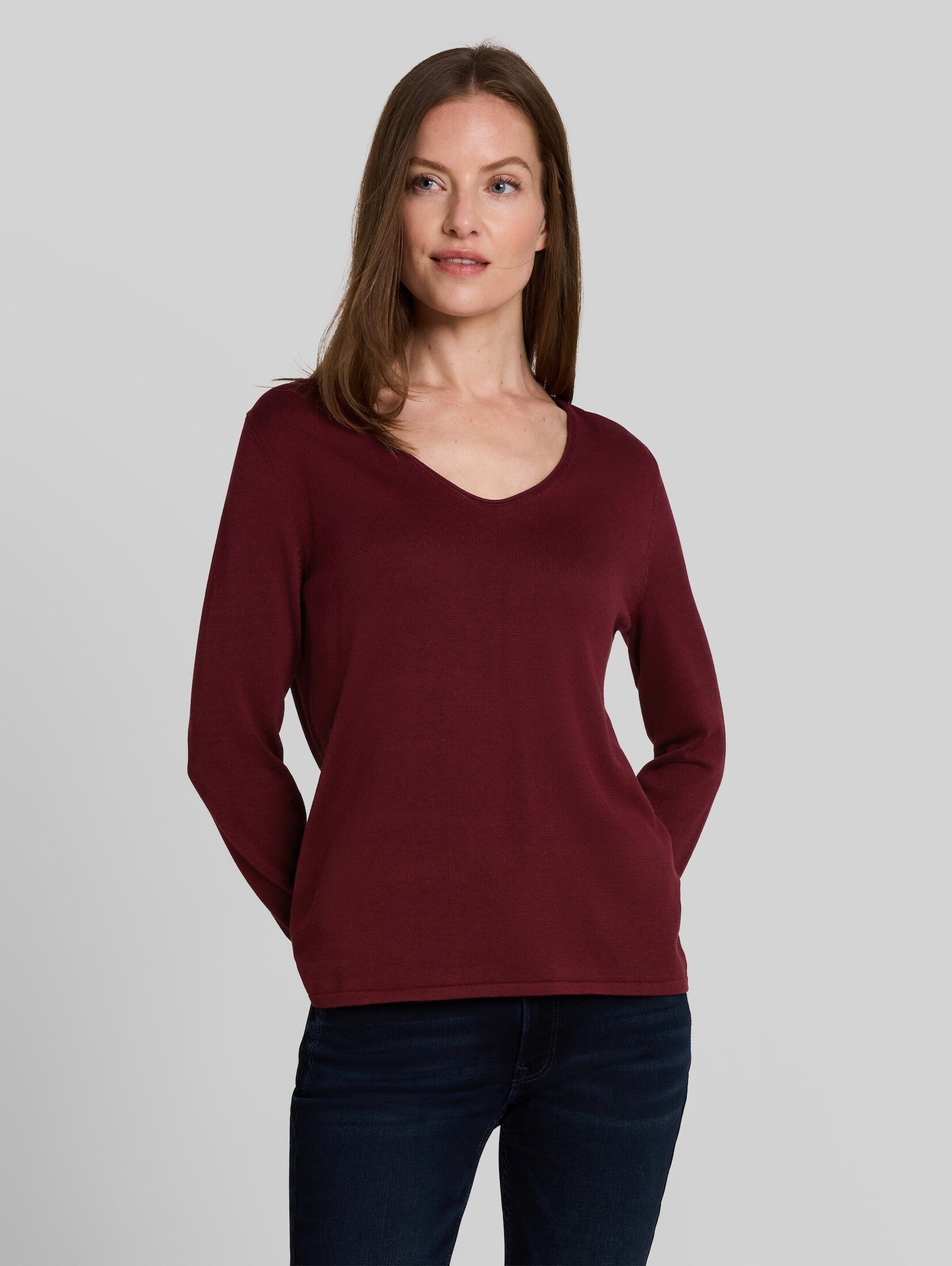TOM TAILOR Strickpullover Pullover & Strickjacken Strickpullover mit V-Ausschnitt