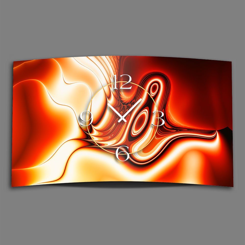 orange aus Designer leise Design (Einzigartige modernes dixtime Digital Wanduhren 3D-Optik Wanduhr 4mm rot Alu-Dibond) Wanduhr