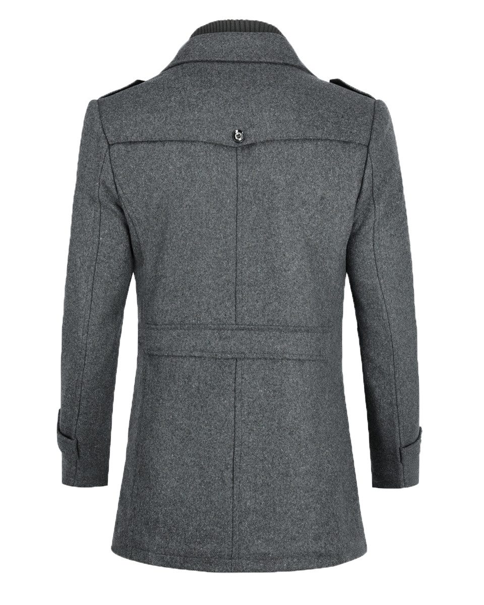 Allthemen Kurzmantel mit Doppelkragen Herren Wintermantel warmer Doppelkragenmantel Winter