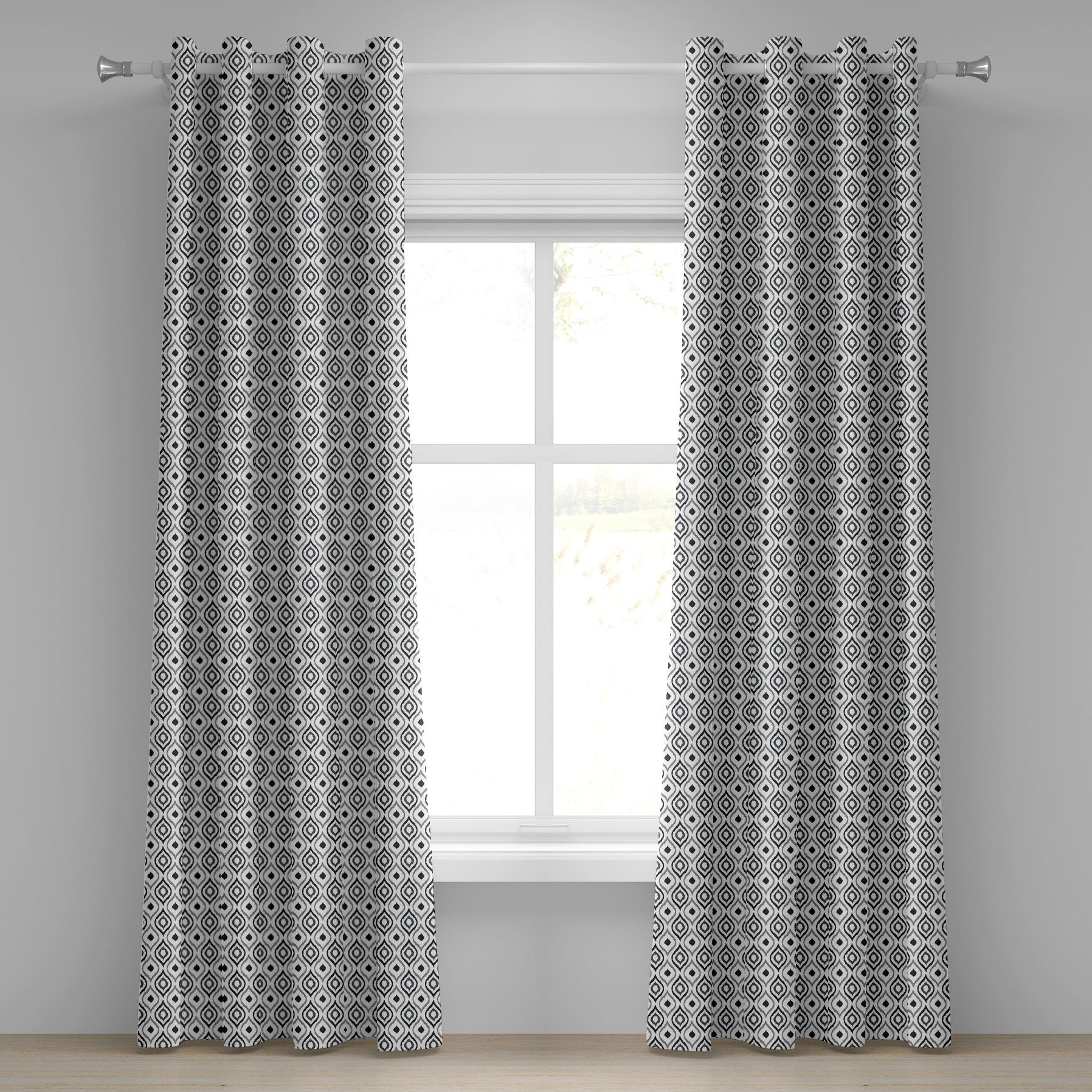 Gardine Dekorative 2-Panel-Fenstervorhänge für Schlafzimmer Wohnzimmer, Abakuhaus, Pfau Vogelfedern
