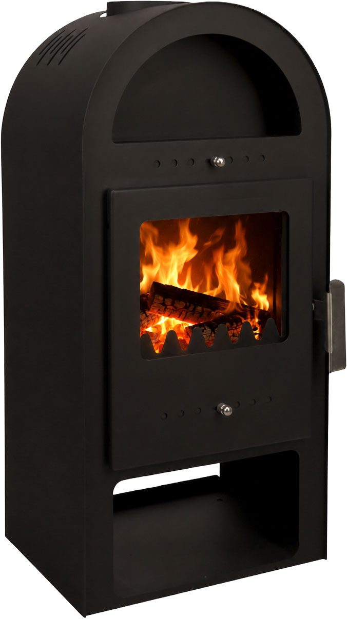 Hanseatic Kaminofen "Santos", Exklusiv, Lieferung bis ins Wohnzimmer, 6 kW, Zeitbrand, mit Holz- und Warmhaltefach, nur 65 Kg leicht