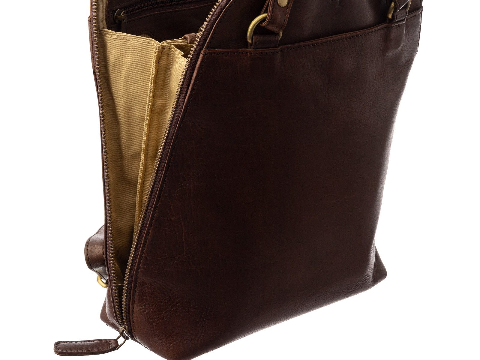 Prato Cityrucksack City Rucksack L400 Leder 2 in 1 Rucksack und Umhängetasche (ein Stück, 1-tlg., ca. B/H/T 23/31/8 cm), Leder