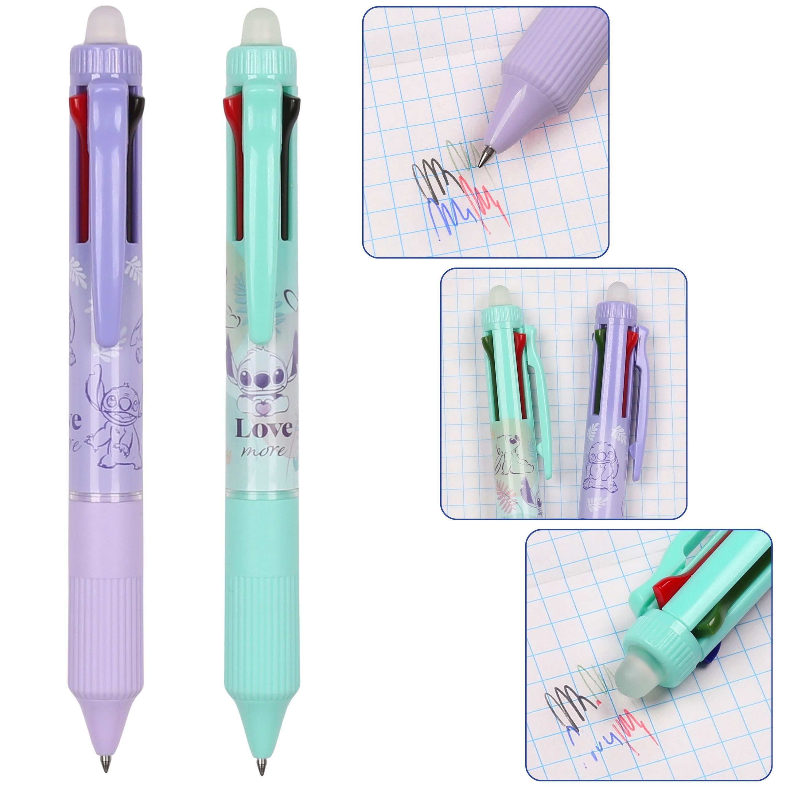 Sarcia.eu Kugelschreiber DISNEY Stitch Kugelschreiber 4in1, Gelschreiber, löschbar, 0,5 mm