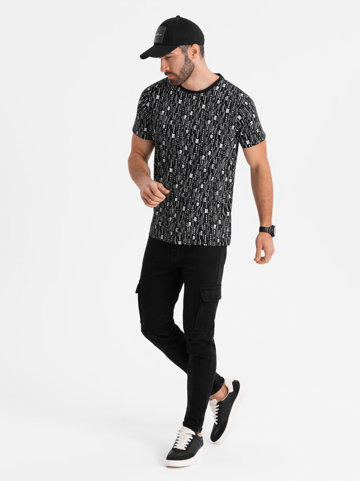 OMBRE Print-Shirt Bedrucktes Baumwoll-T-Shirt mit Rundhalsausschnitt -