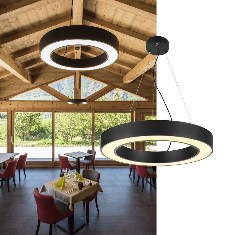 SLV Pendelleuchte LED Pendelleuchte Medo Ring in schwarz, Ø 600 mm, LED