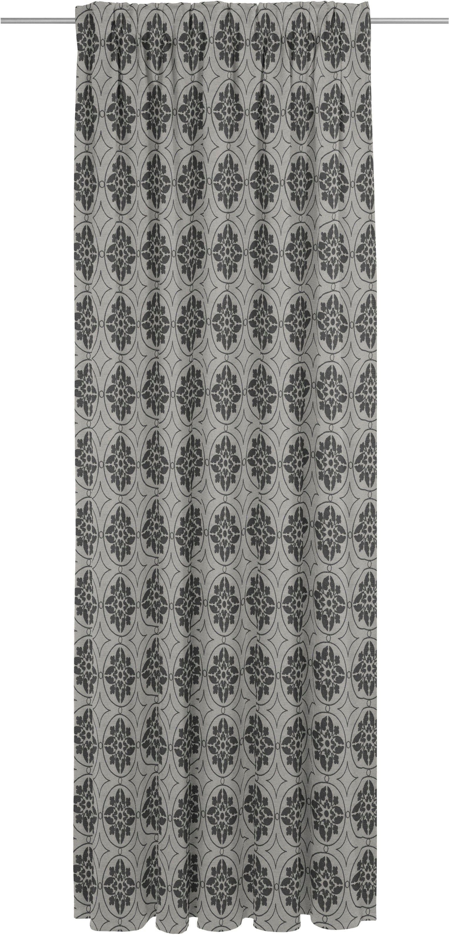 Romantic Vorhang Jacquard, Puligny, St), Multifunktionsband blickdicht, nachhaltig (1 schwarz/beige aus Adam, Bio-Baumwolle