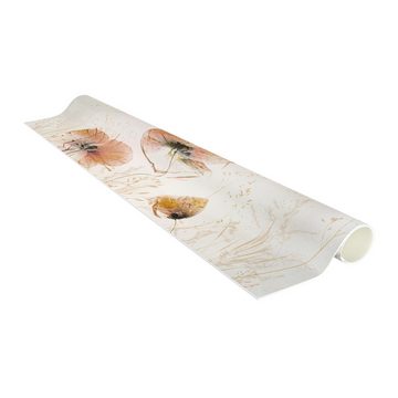 Läufer Teppich Vinyl Flur Küche Blumen funktional lang modern, Bilderdepot24, Läufer - beige glatt