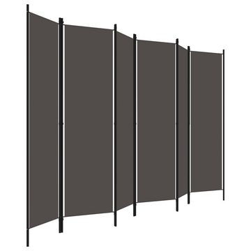 vidaXL Raumteiler Paravent Trennwand Spanische Wand 6-tlg Raumteiler Anthrazit 300x180 c