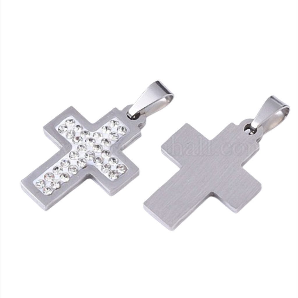 Kettenanhänger Spark Mini Cross Kreuz-Anhänger Edelstahl mit Zirkonia