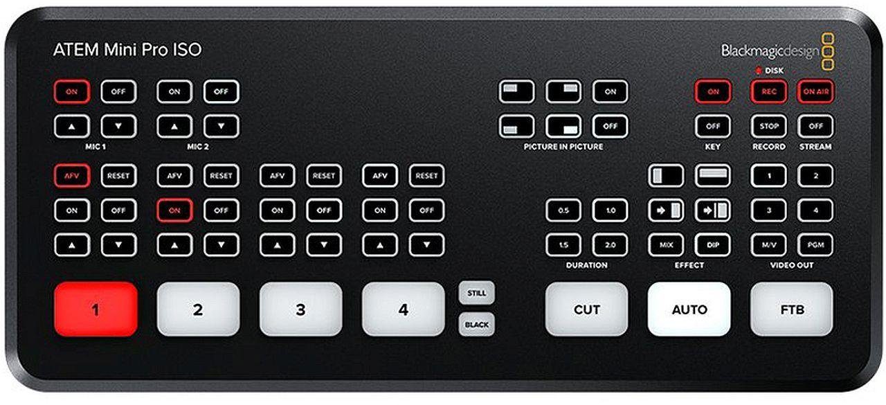 Blackmagic Atem Mini Pro ISO Liveproduktionsmischer Digitales Aufnahmegerät
