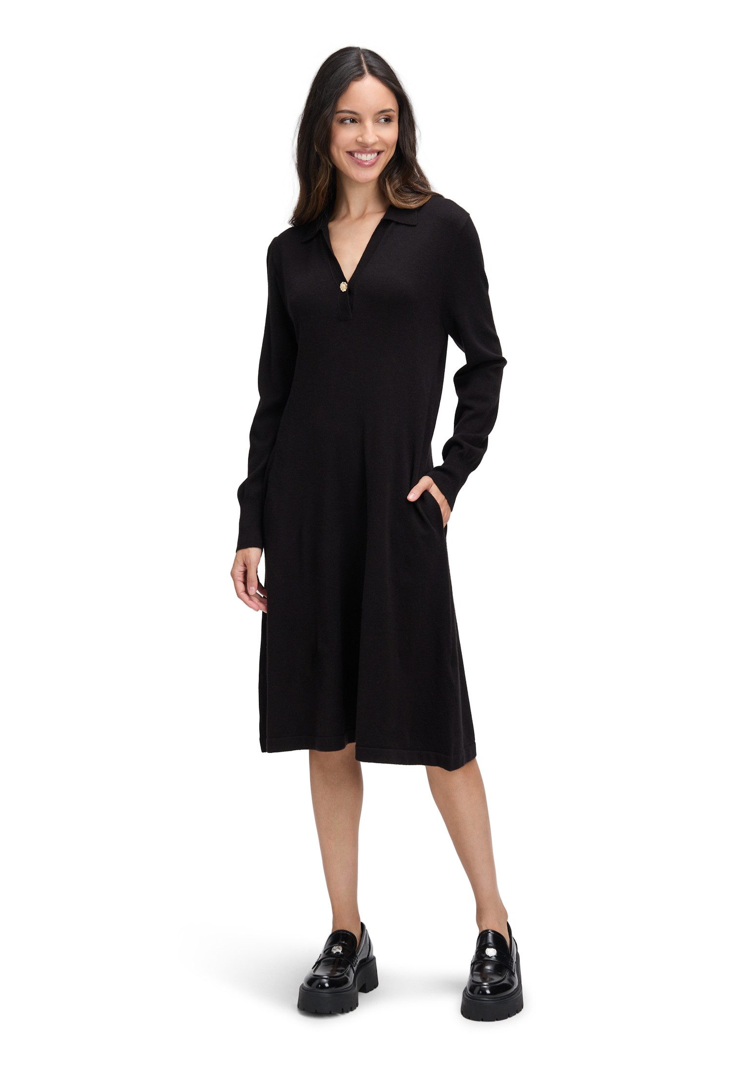 Cartoon Strickkleid Damen Strickkleid mit Kragen günstig online kaufen