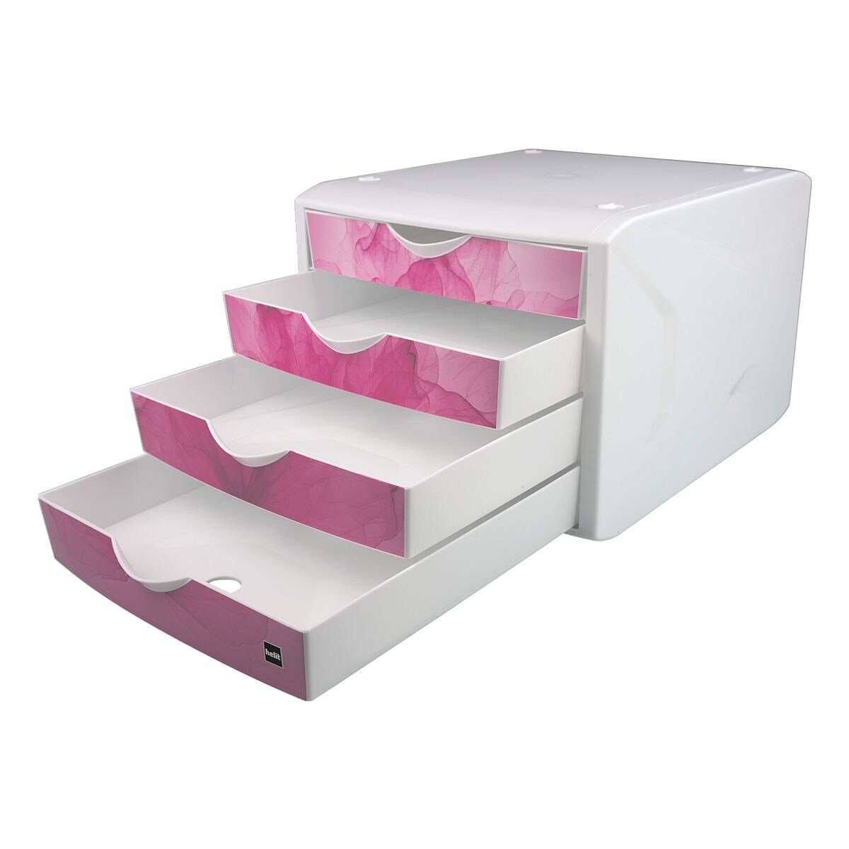 geschlossen, chameleon, Schubladen, mit 4 pink the stapelbar Schubladenbox HELIT