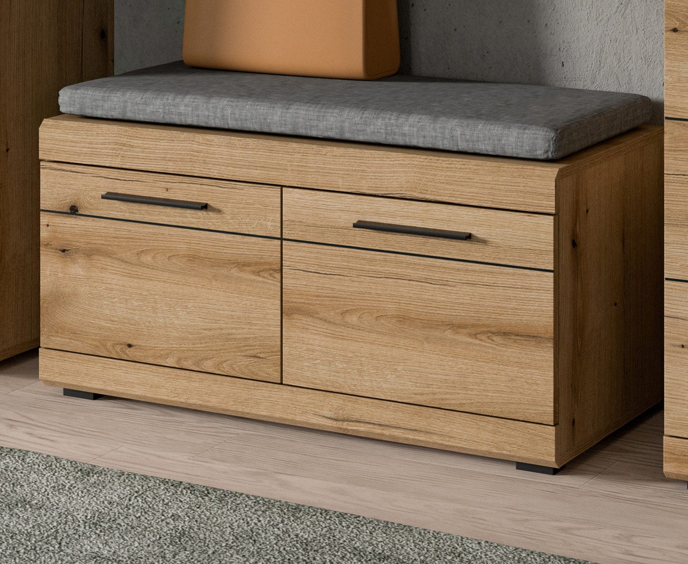 Inn.Furn Schuhbank Shawn (Garderobenbank in Evoke Eiche Dekor, 2-türig, 90 günstig online kaufen