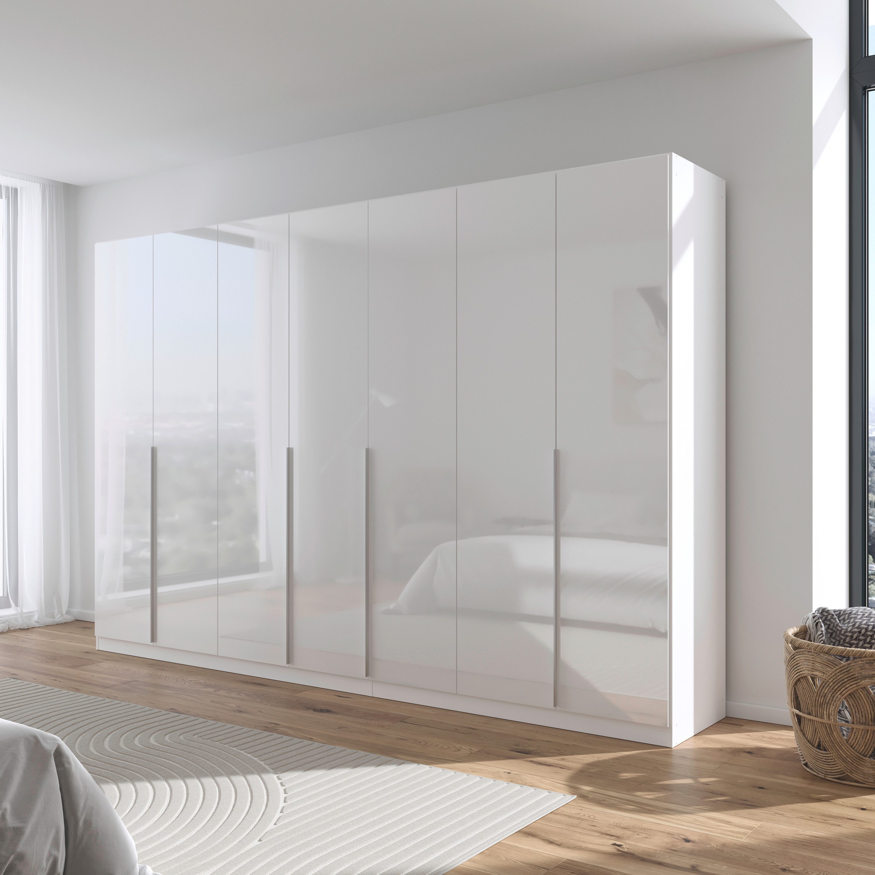 OTTO home Drehtürenschrank Kleiderschrank Schrank Garderobe AGORDO Schlafzimmer (in zwei Griff-Farben, Breiten 91-405 cm, Dekor- oder Hochglanzfront) durchdachte Innenausstattung, in 8 Breiten und 2 Höhen MADE IN GERMANY
