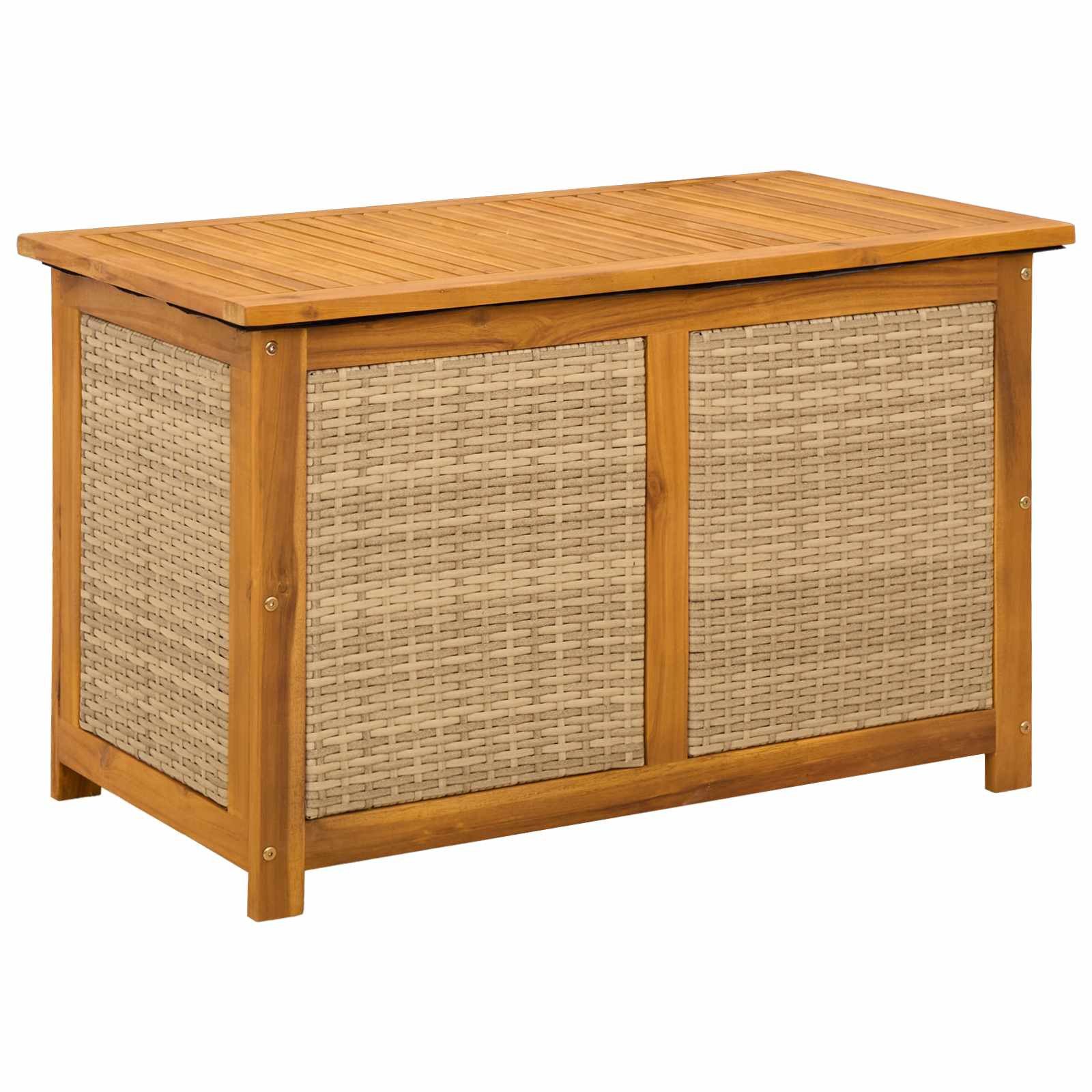 vidaXL Gartenbox Gartenlagerbox 185 L Massivholz 90 x 50 x 56 cm Beige (1 St)