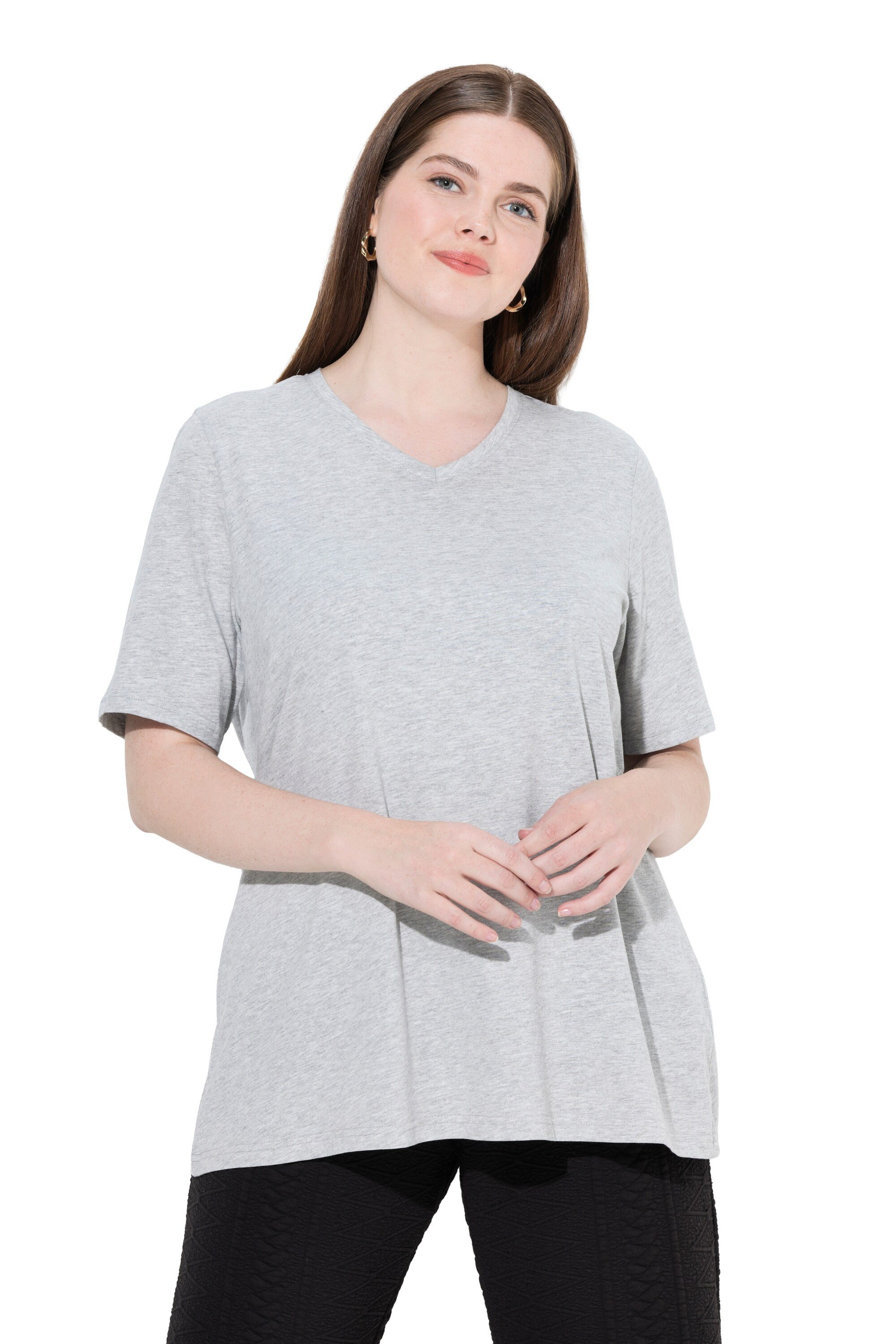Ulla Popken T-Shirt T-Shirts 2er-Pack V-Ausschnitt günstig online kaufen