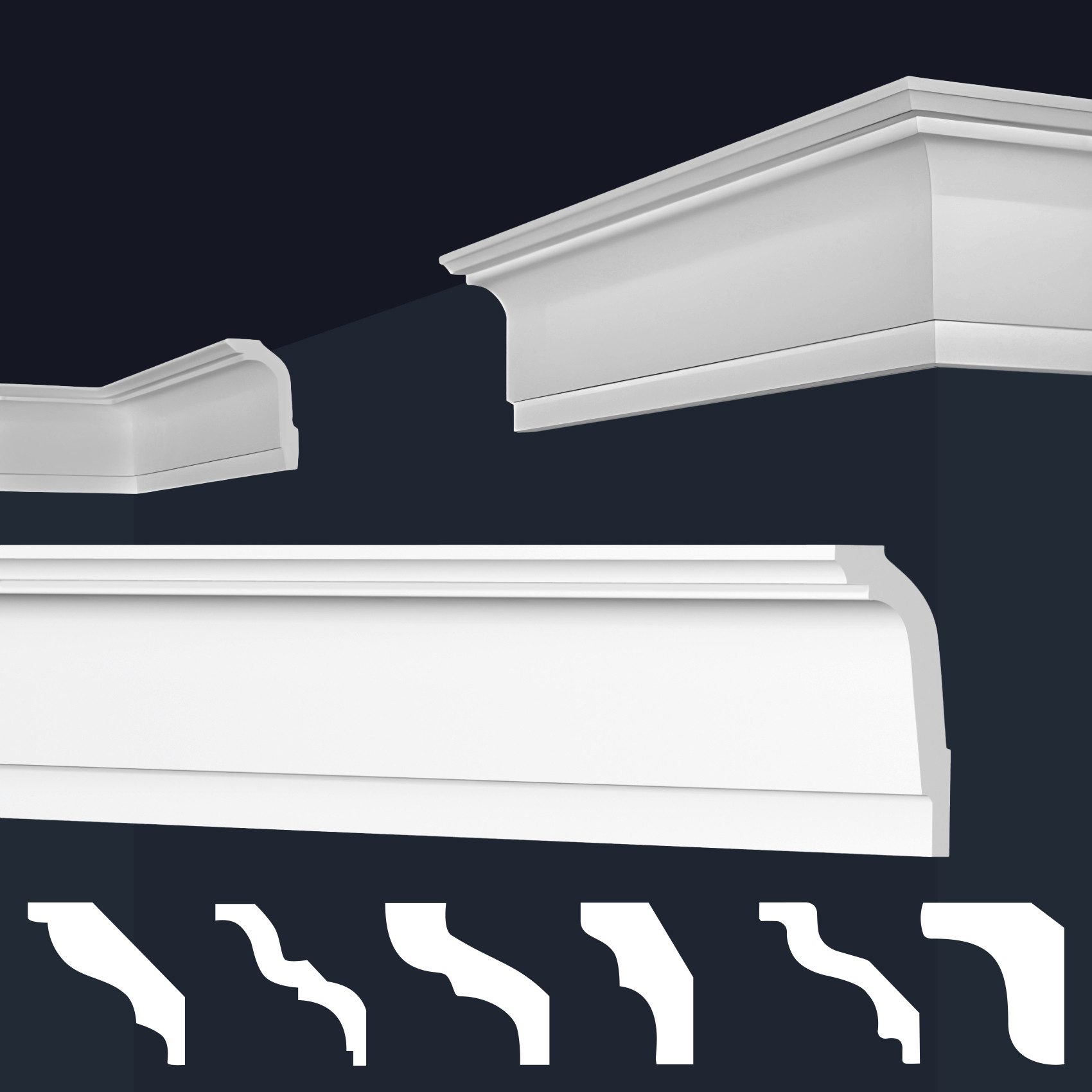 marbet design Stuckleiste E-35, 20 Meter / 10 Leisten, XPS Styropor weiß - günstig online kaufen