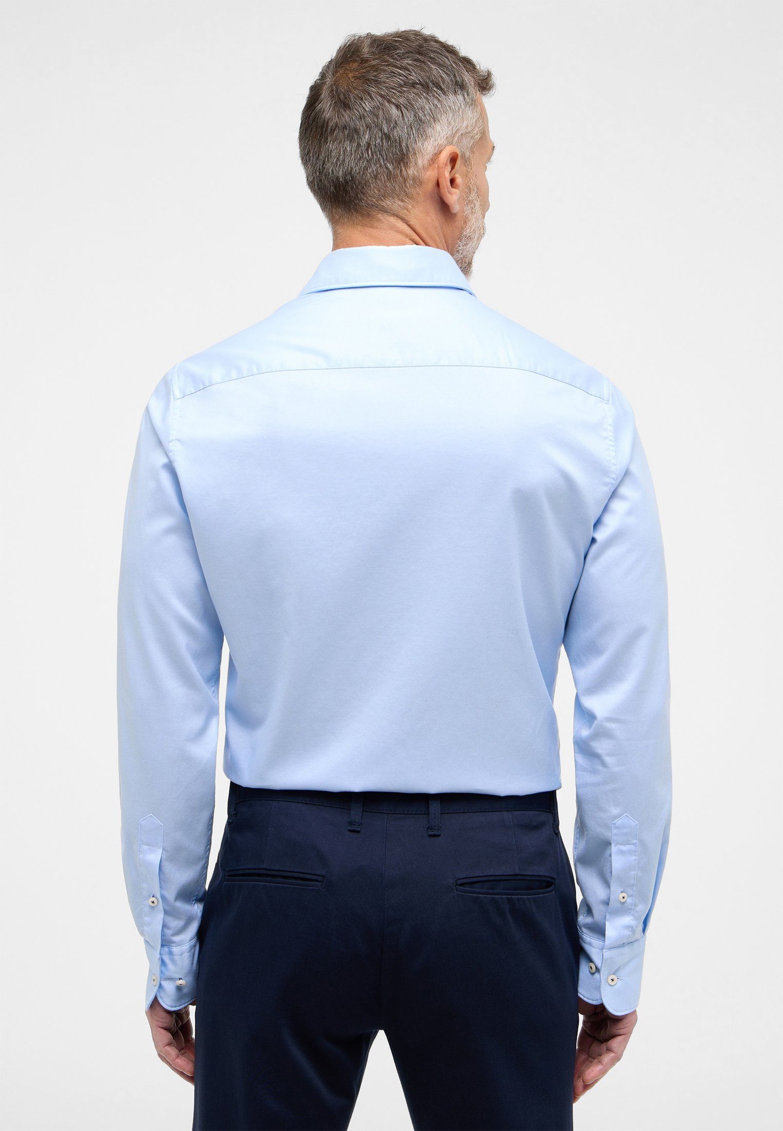 Langarmhemd hellblau SLIM Eterna FIT