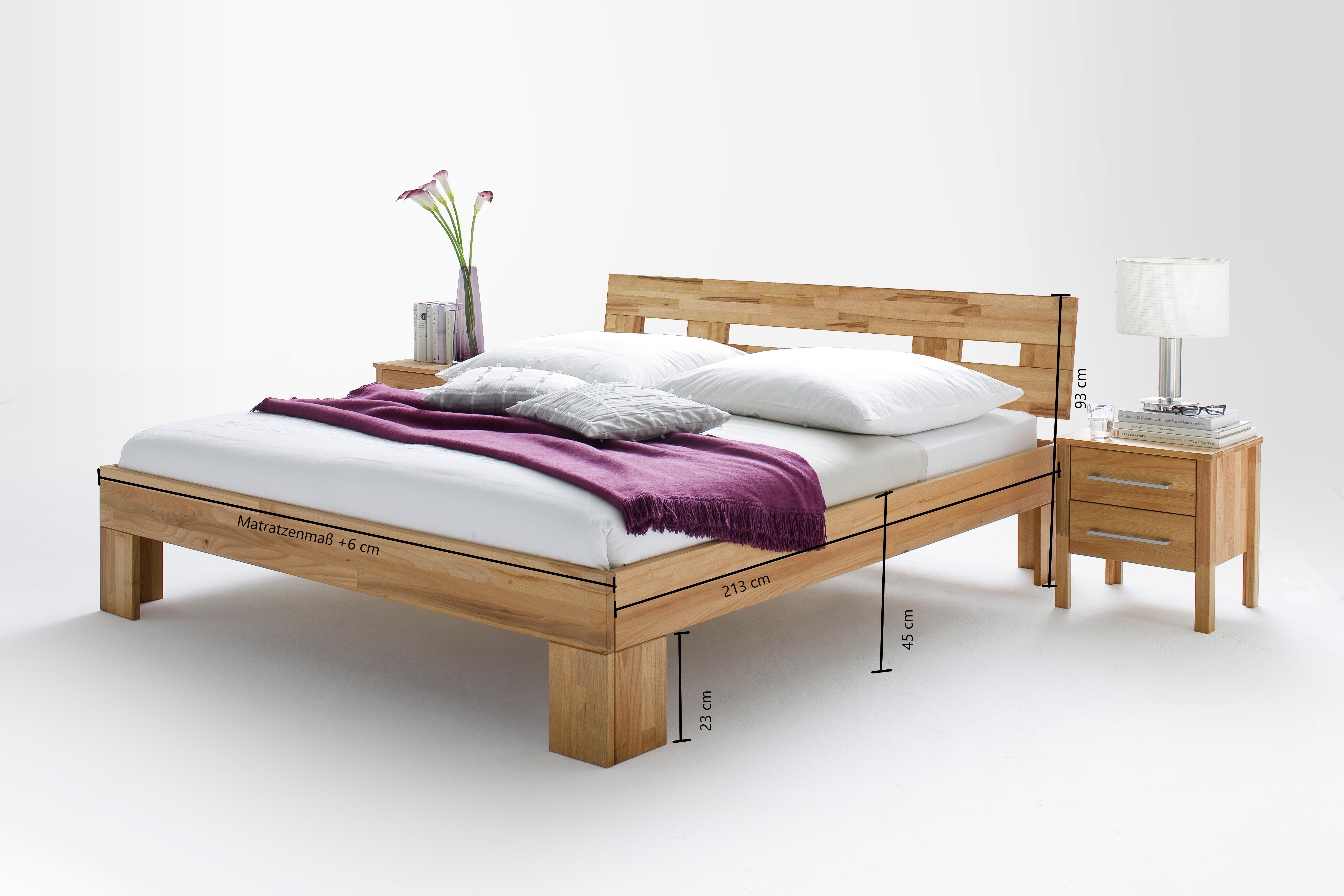 Home affaire Massivholzbett "Modesty I Bett mit robustem Fußgestell in Wink günstig online kaufen