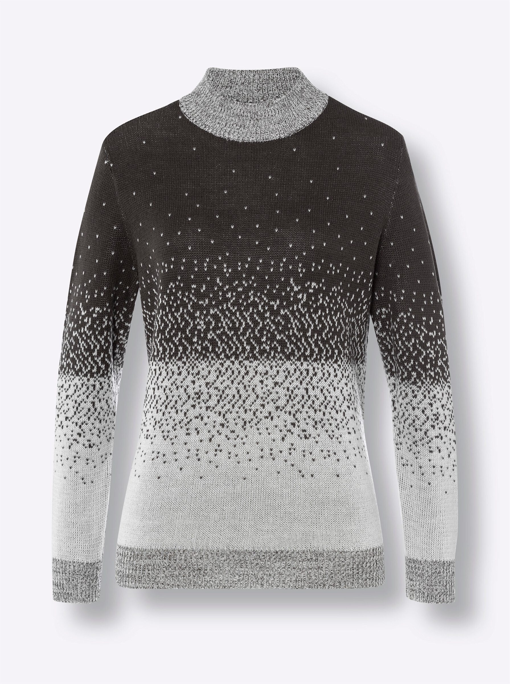 Strickpullover Jacquard-Pullover Langarm Jacquard