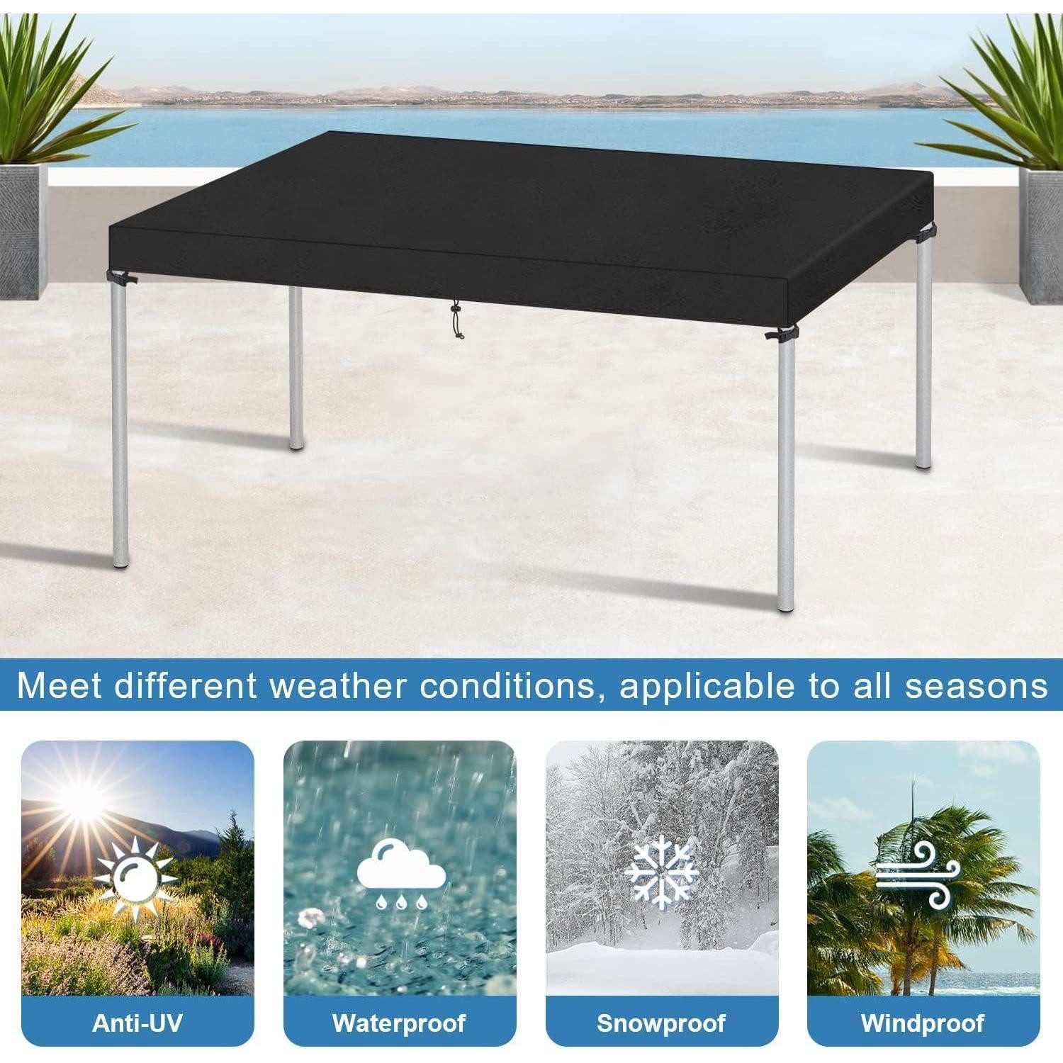 LuxusKollektion Abdeckhaube Abdeckhaube Tisch Wasserdicht Winterfest Rechteckig-120x70x15cm