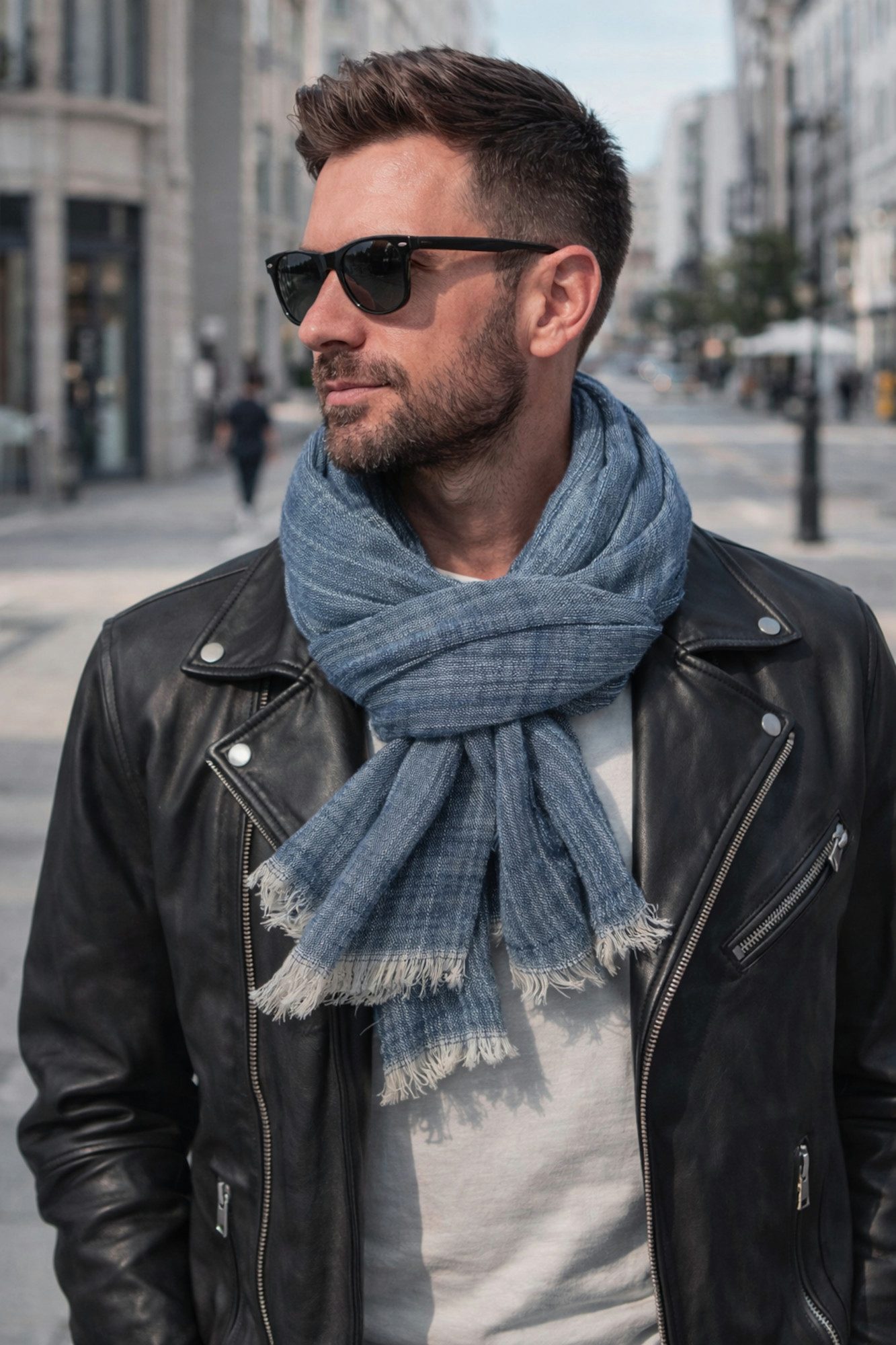 Ella Jonte Modeschal, leichter Baumwollschal in edler Leinenoptik