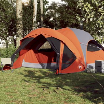 vidaXL Kuppelzelt Zelt Campingzelt Familienzelt für 6 Personen Grau und Orange Wasserdic
