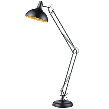 etc-shop LED Leselampe, Leuchtmittel nicht inklusive, Steh Lampe Ess Zimmer Lese Stand Lampe schwarz gold Gelenk Höhe