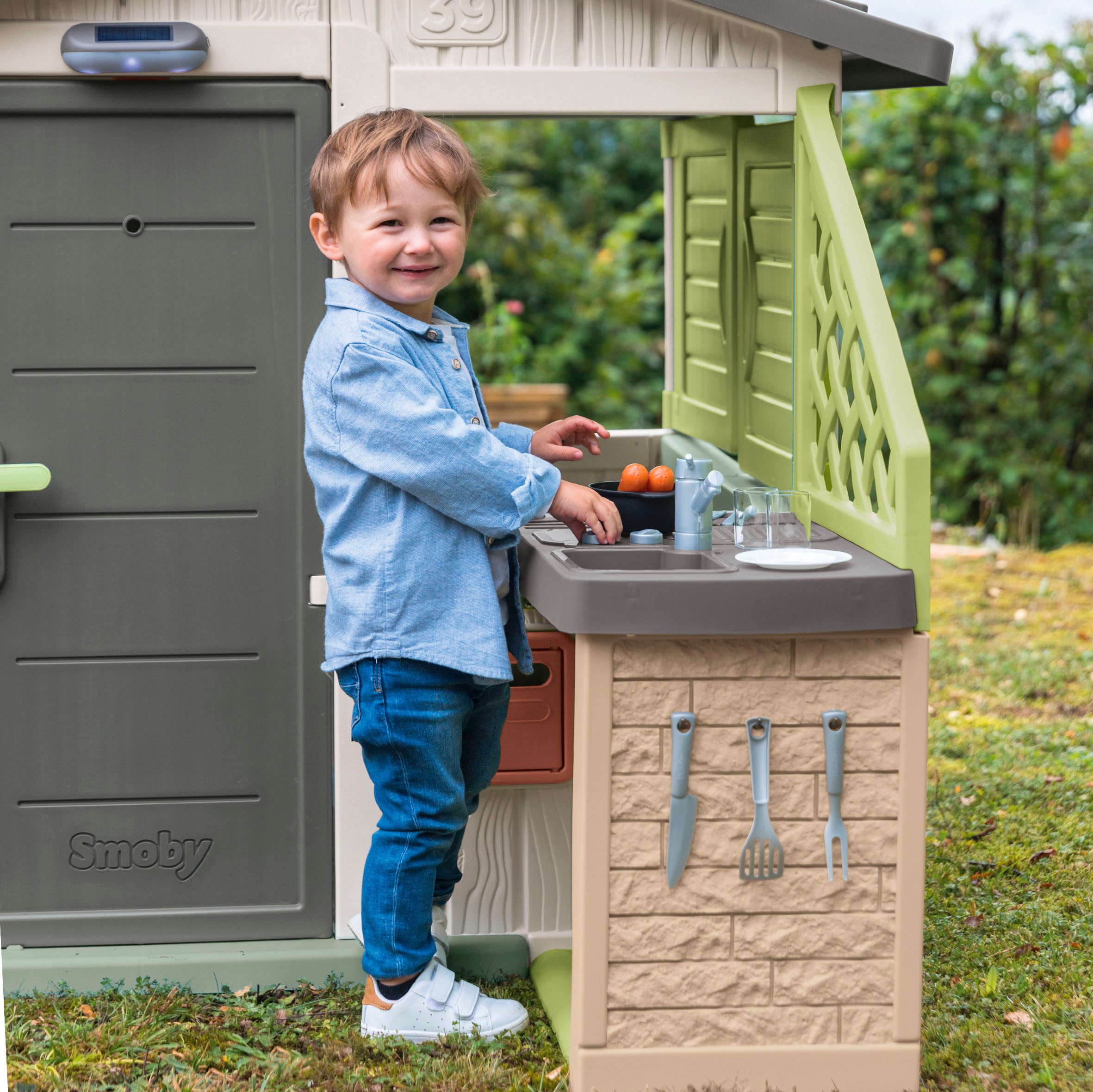 Smoby Outdoor-Spielküche Smoby Life, Spielhaus Zubehör Sommerküche Kunststoff, Inkl. Zubehör; Made in Europe
