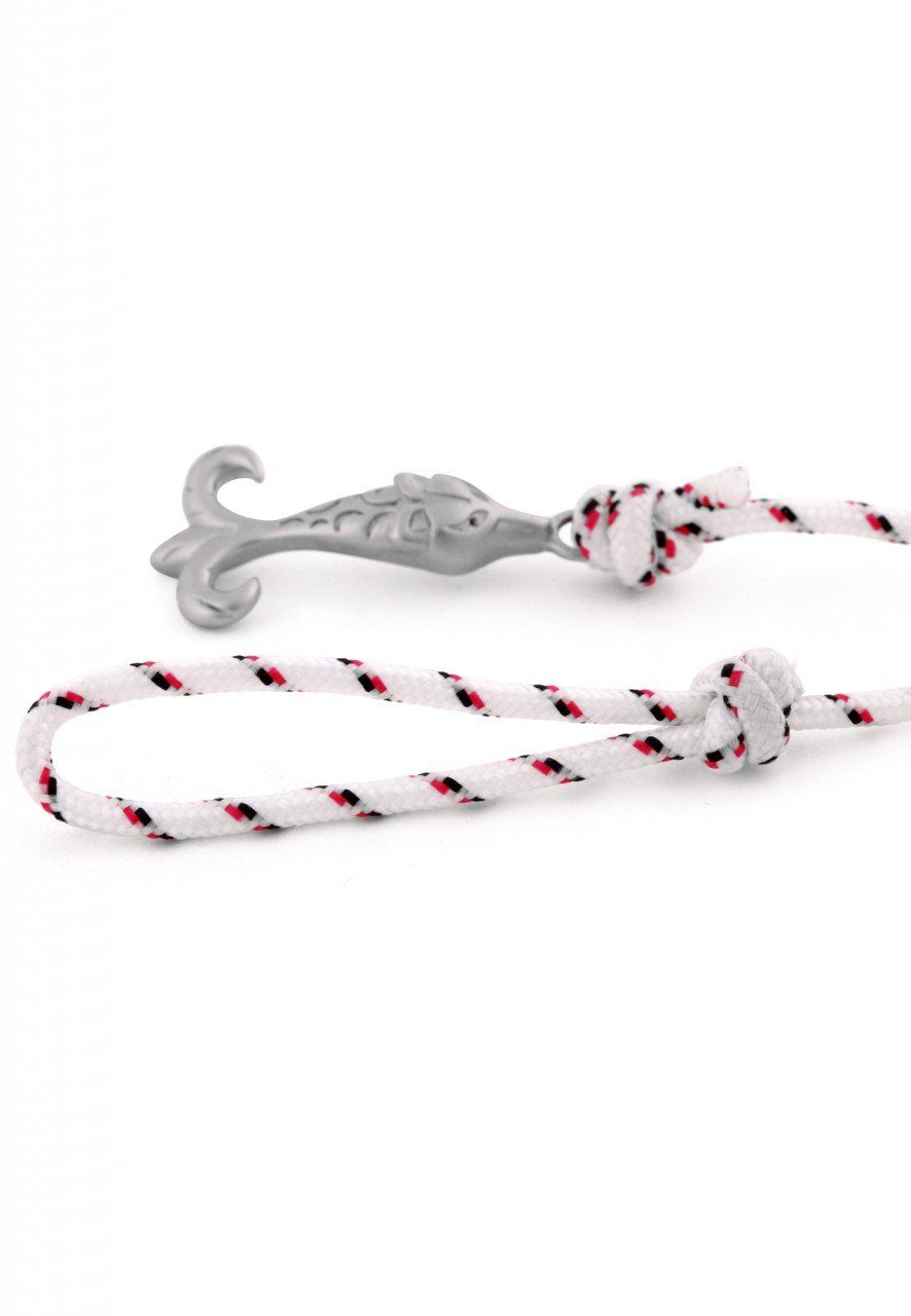 Akitsune Armband Vulpes Maritimes Armband Doppel Gewickelt Silber - Weiß-Blau-Rot