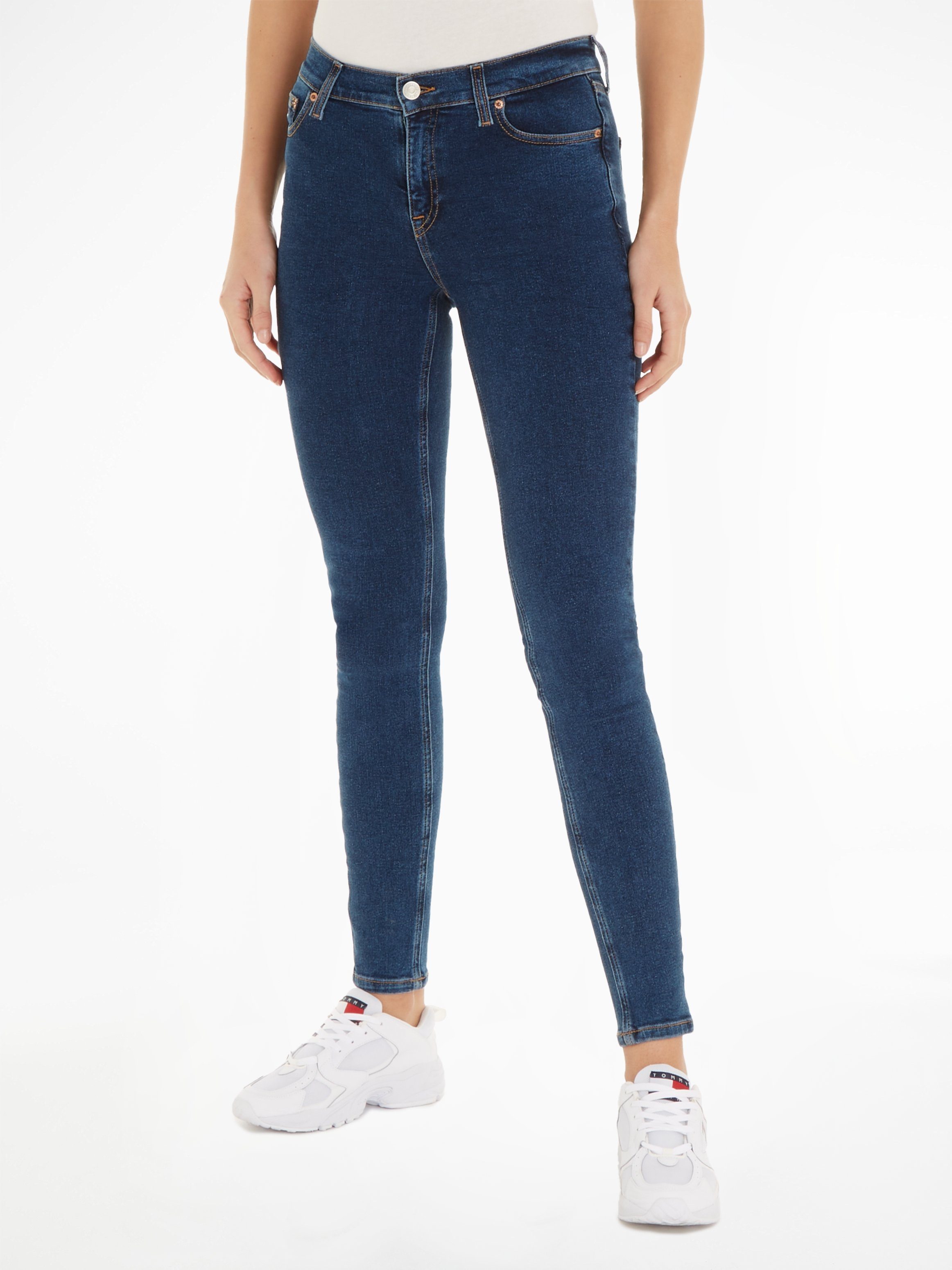 Tommy Jeans Skinny-fit-Jeans mit dezenten Label-Applikationen, Mit höherem  Bund und schmalem Bein