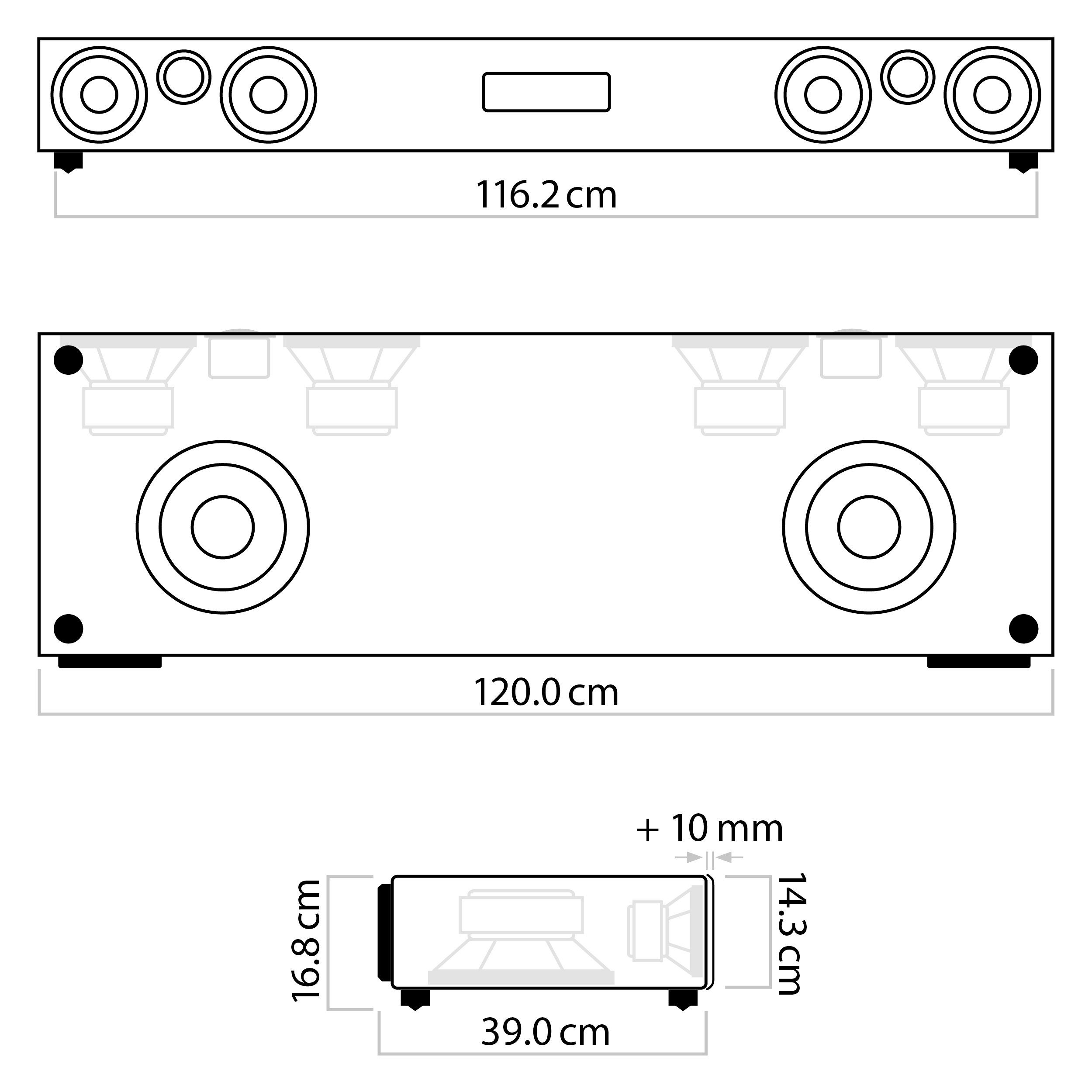 HDMI Dolby Mehrschichtlack RC Digital XS-8500 eARC, Weiß Bluetooth und 5.0 Soundbar W, aptX Decoder, nuPro Nubert X-Connect Surround) (820 Voice+, HD