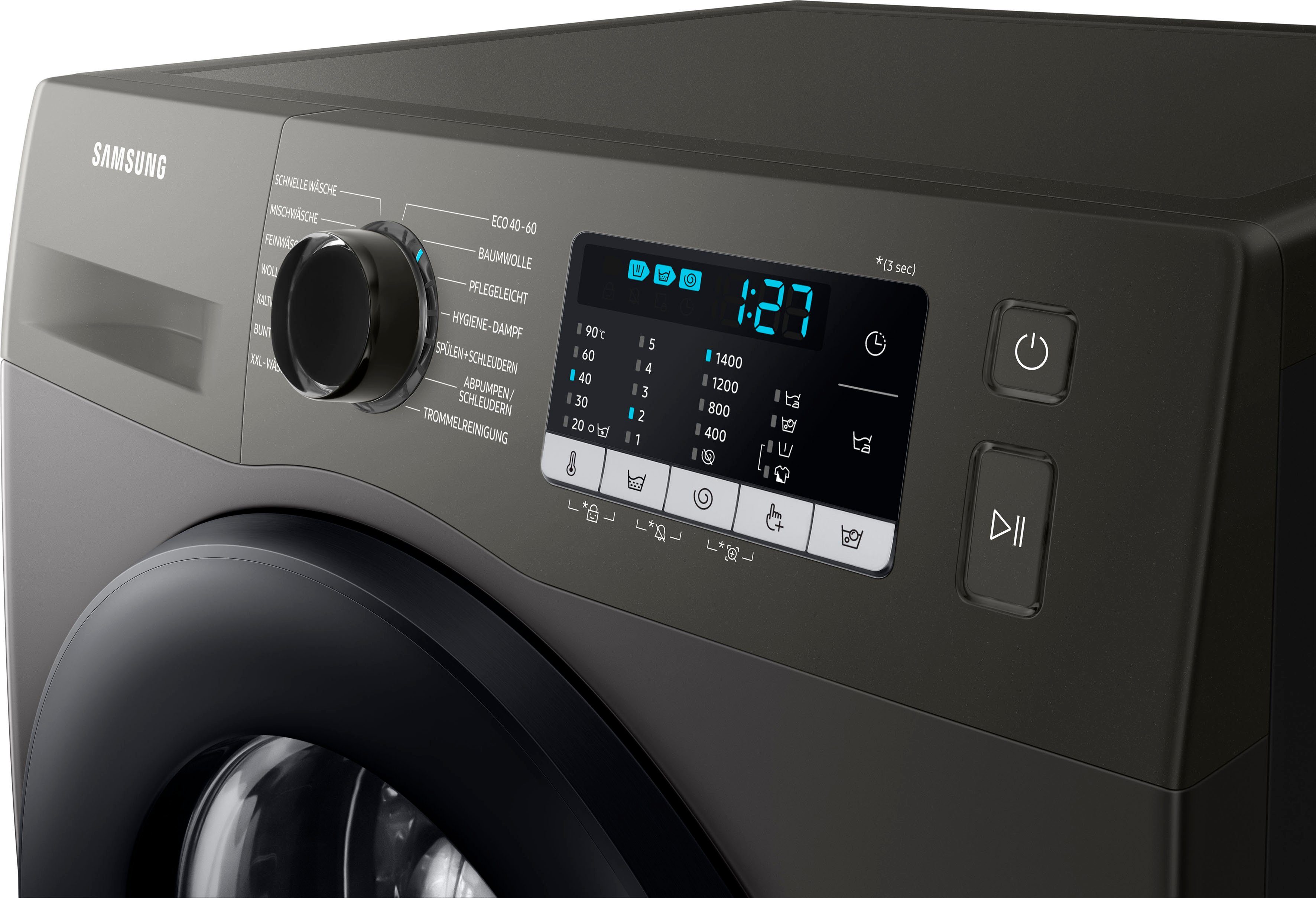 Waschmaschine WW5000T 1400 U/min, 7 kg, FleckenIntensiv-Funktion Samsung INOX WW70TA049AX,